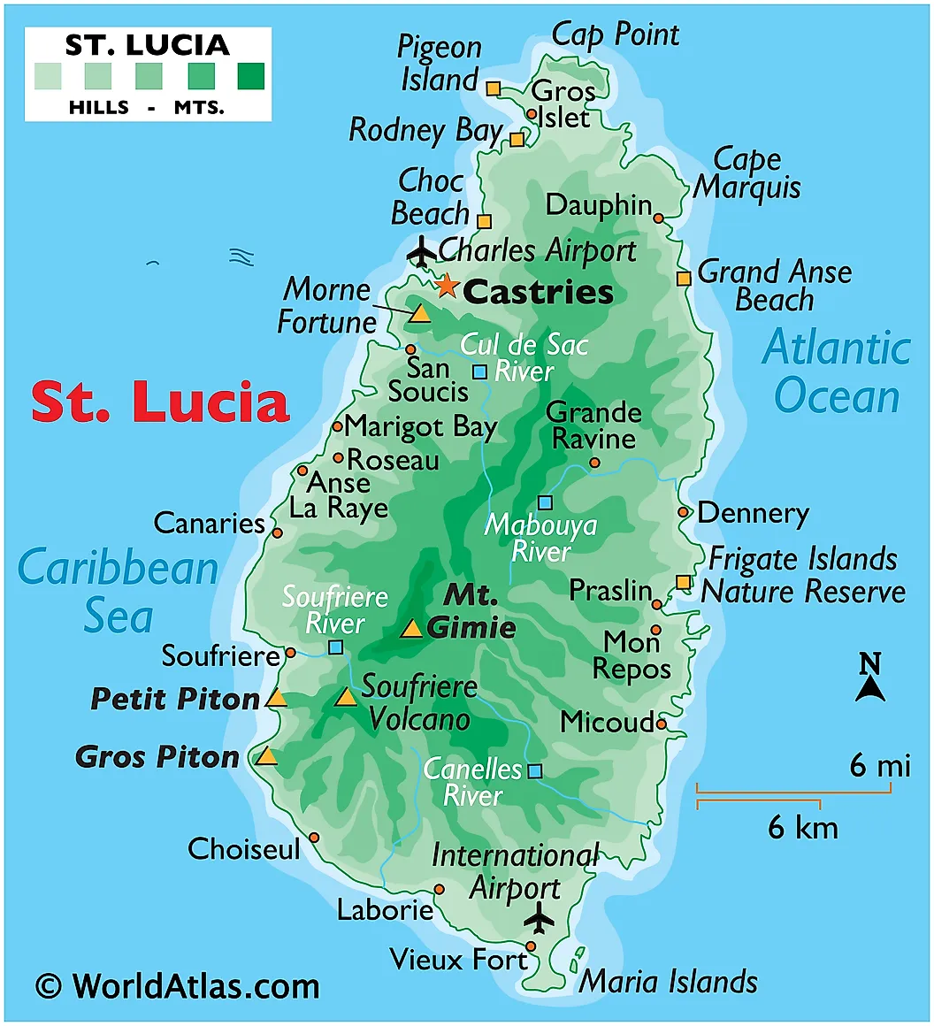 Saint Lucia Map